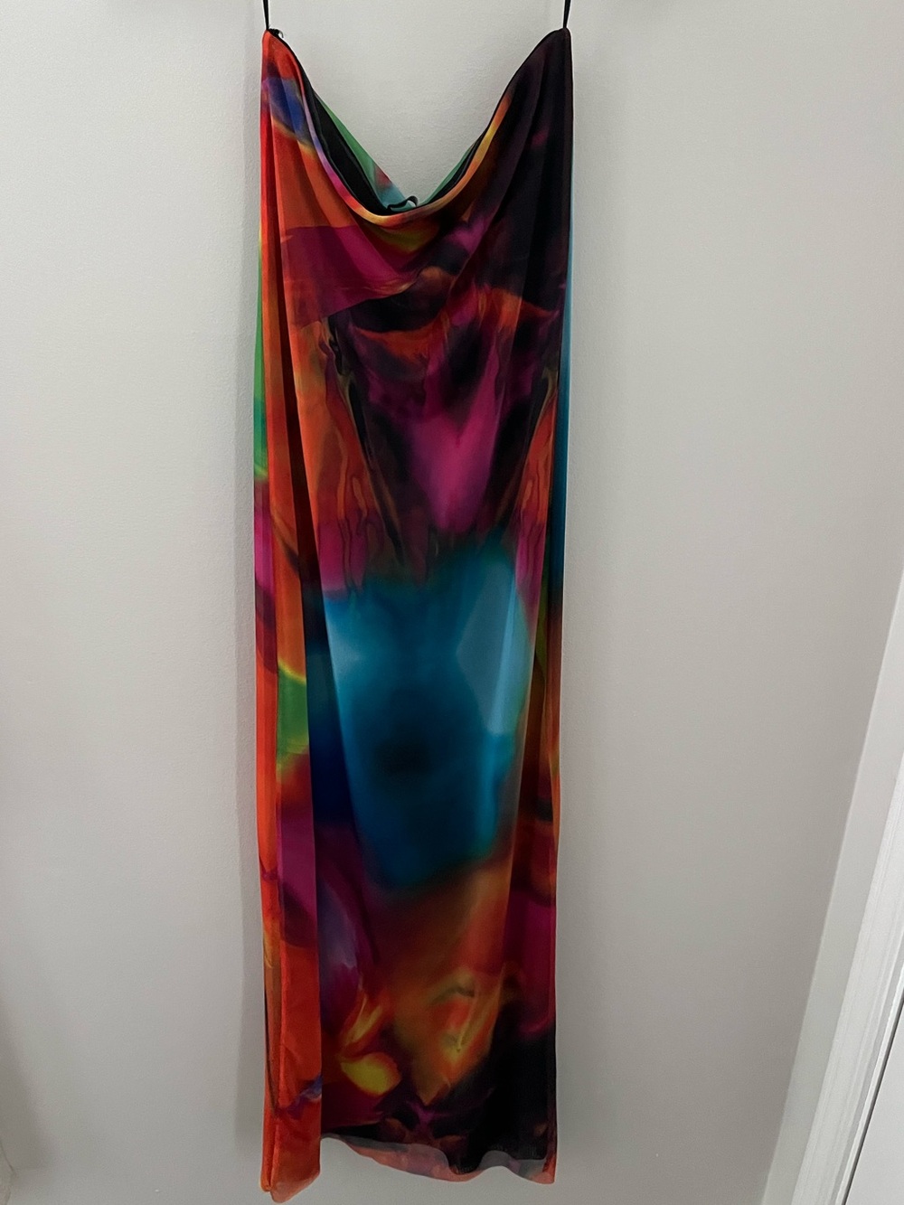 Zara Multicolor Maxi Dress with Vibrant Abstract Print